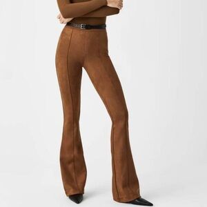 NWOT Spanx Faux Suede Flare Leggings
